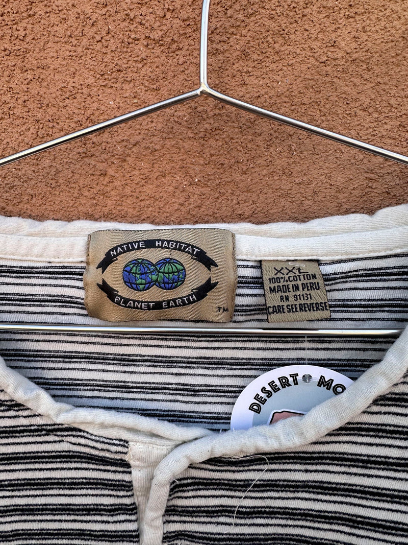 Native Habitat Planet Earth Striped Henley Shirt