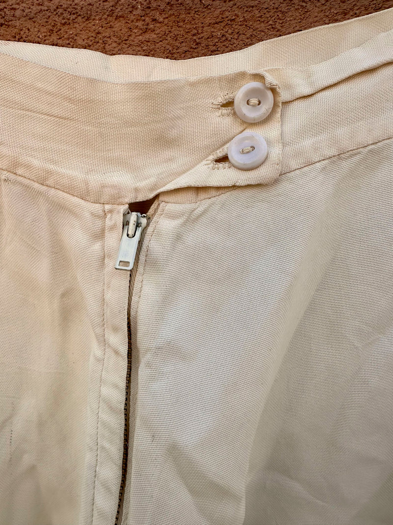 60's Era Cream Tennis Skirt 25" waist