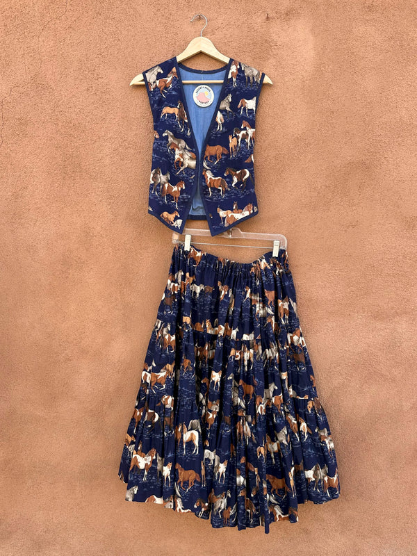 Wild Horses Vest & Skirt Set