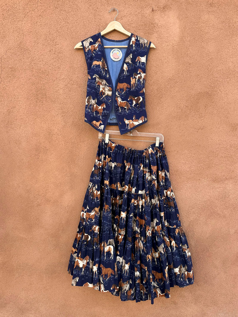 Wild Horses Vest & Skirt Set