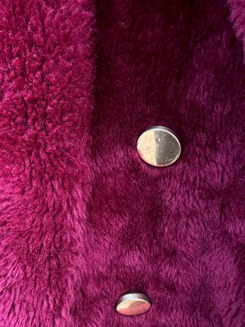 1960's Sears Raspberry Teddybear Fur Jacket