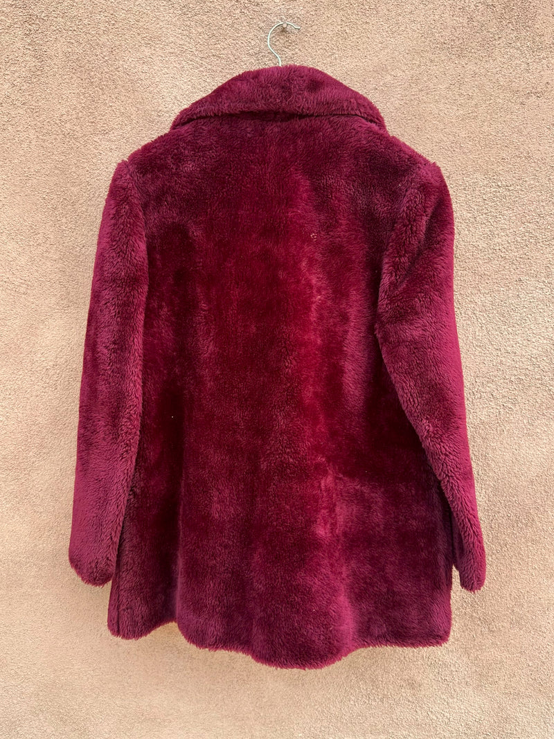 1960's Sears Raspberry Teddybear Fur Jacket
