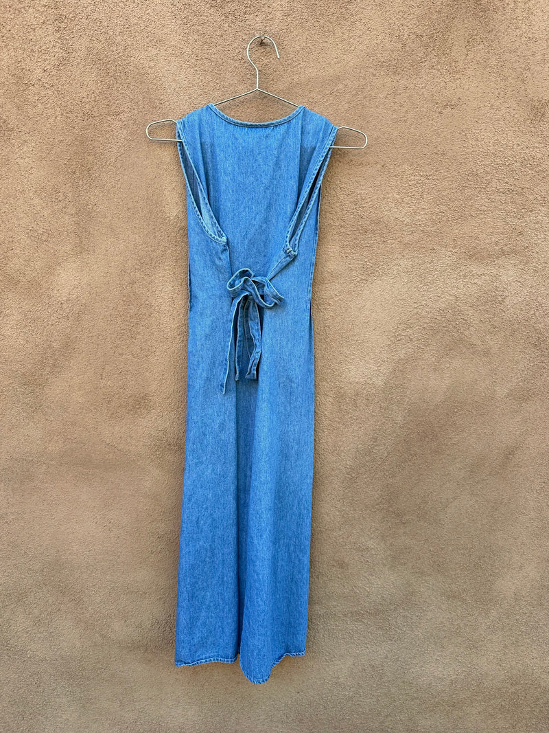 studio denim dress The Nottingham Drop Waist Denim Midi Dress