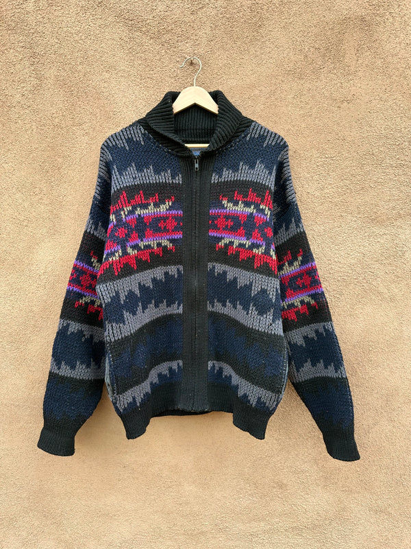 Zip Up Pendleton Cardigan - Large - as is