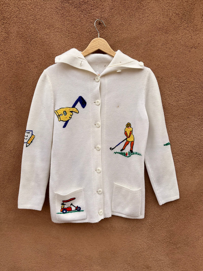 Women's White Golfing Cardigan - as is