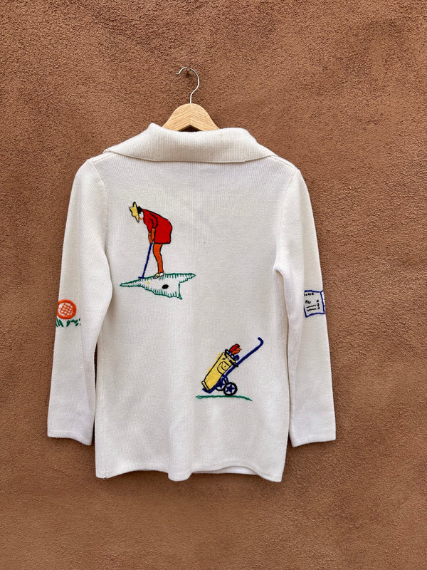 Women's White Golfing Cardigan - as is