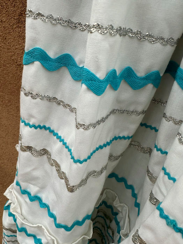 White, Turquoise and Silver Fiesta Dress