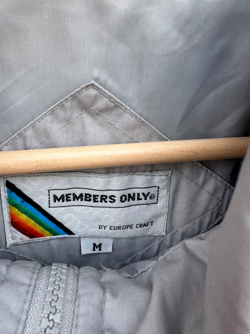 Light Gray Members Only Hooded Windbreaker