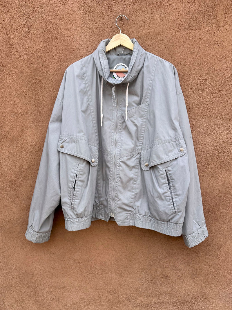 Light Gray Members Only Hooded Windbreaker