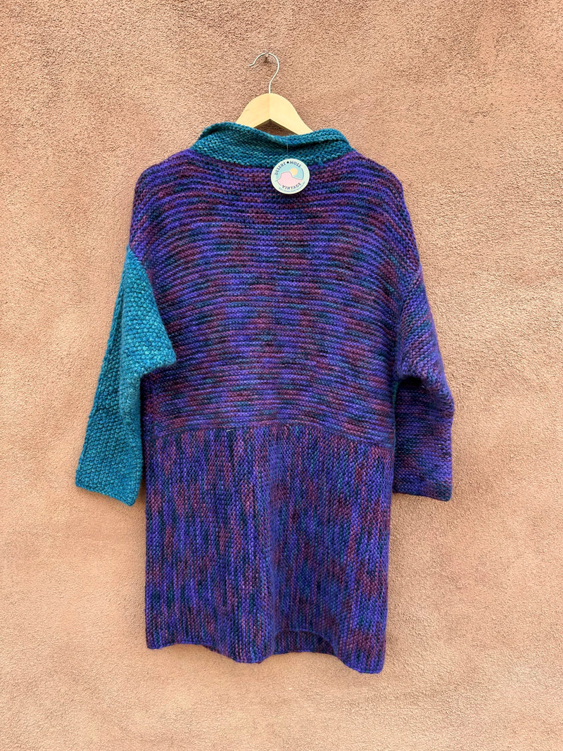 Purple & Teal Alpaca Cardigan