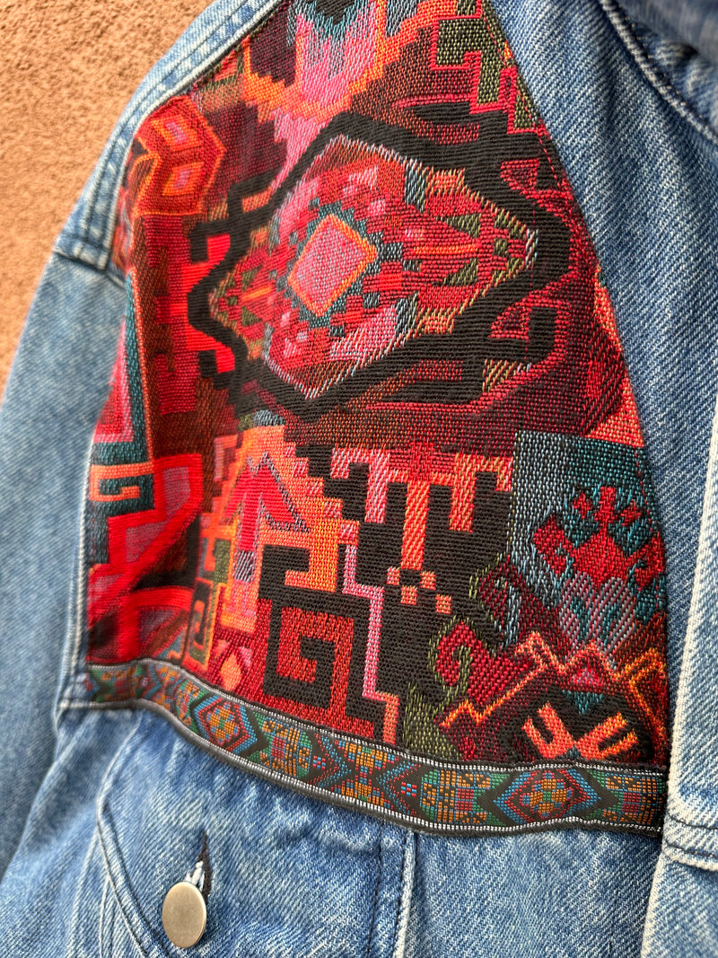 Kilim Tapestry Handmade Denim Jacket - Large