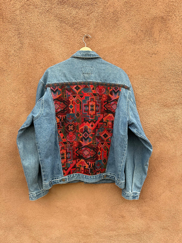 Kilim Tapestry Handmade Denim Jacket - Large