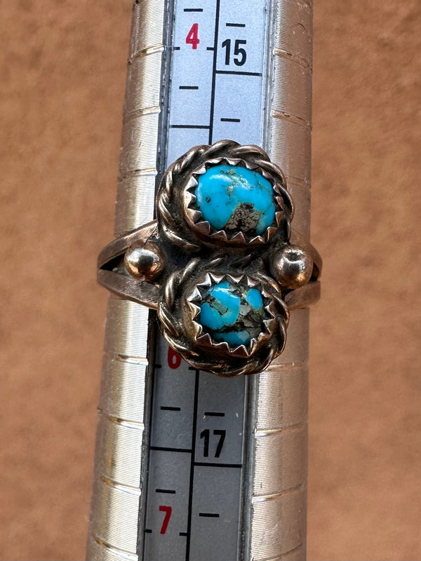 Royston Twin Turquoise Sterling Silver Ring