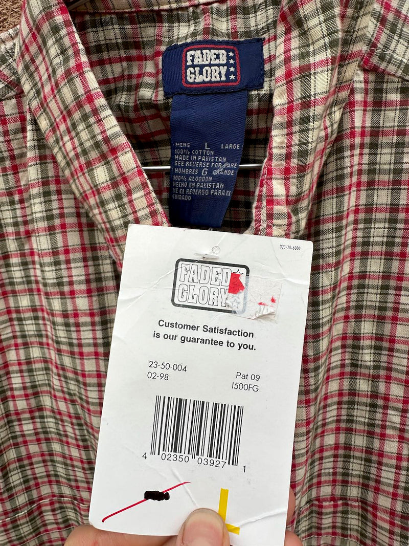 1998 Faded Glory Plaid Cotton Shirt