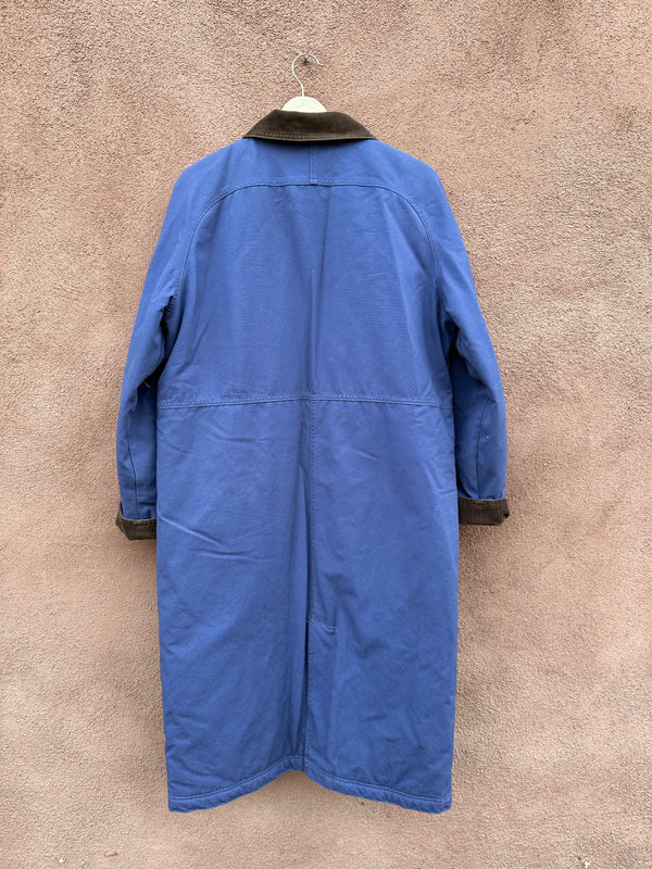 Periwinkle L.L. Bean Cotton Canvas Duster, Blanket Lined