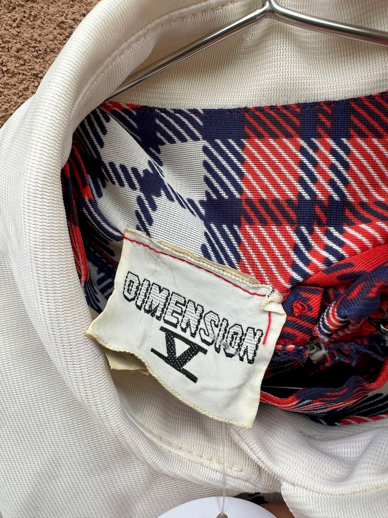 Dimension V 1960's Plaid Cropped Triacetate Blouse/Dress Set