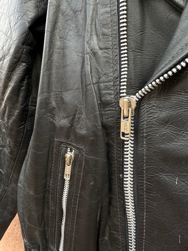 Addis Fashions Leather Biker Jacket - 38 - as is (stubborn zipper)
