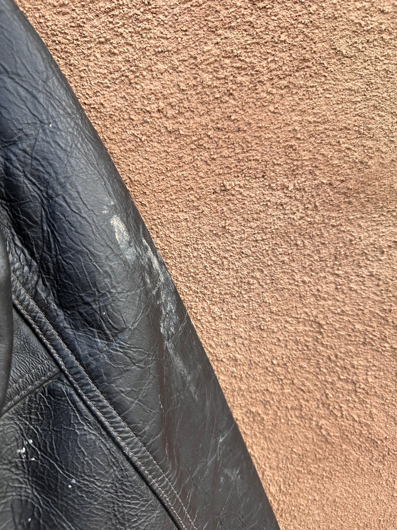 Addis Fashions Leather Biker Jacket - 38 - as is (stubborn zipper)