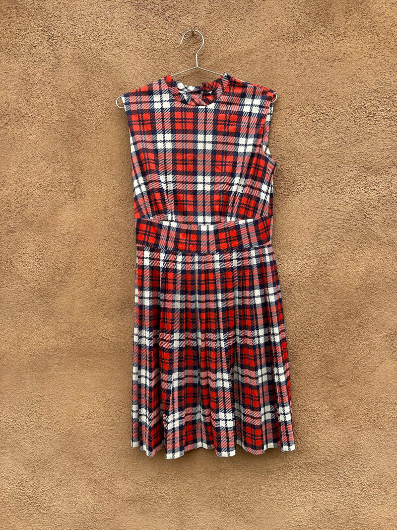 Dimension V 1960's Plaid Cropped Triacetate Blouse/Dress Set