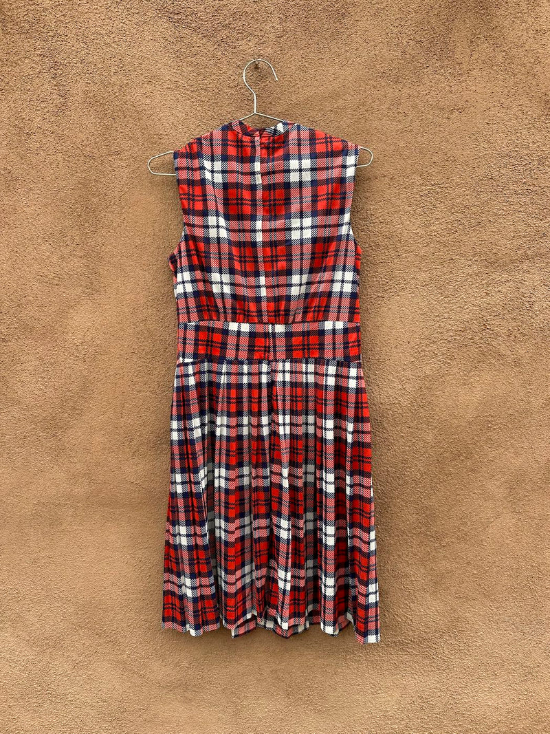 Dimension V 1960's Plaid Cropped Triacetate Blouse/Dress Set
