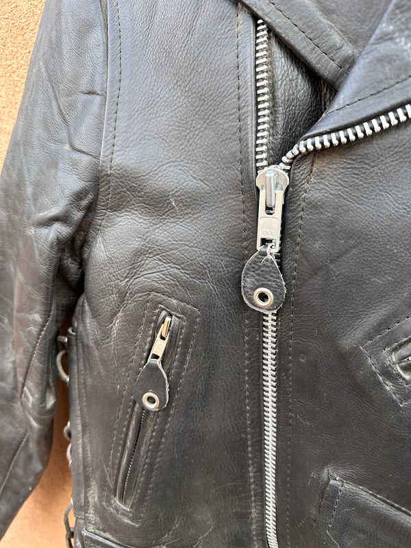 Genuine Leather Biker Jacket by Manzoor