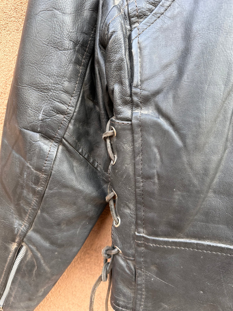 Genuine Leather Biker Jacket by Manzoor