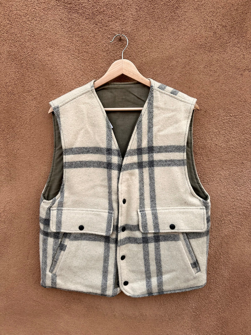 Gray and Cream Woolrich Wool Blend Vest