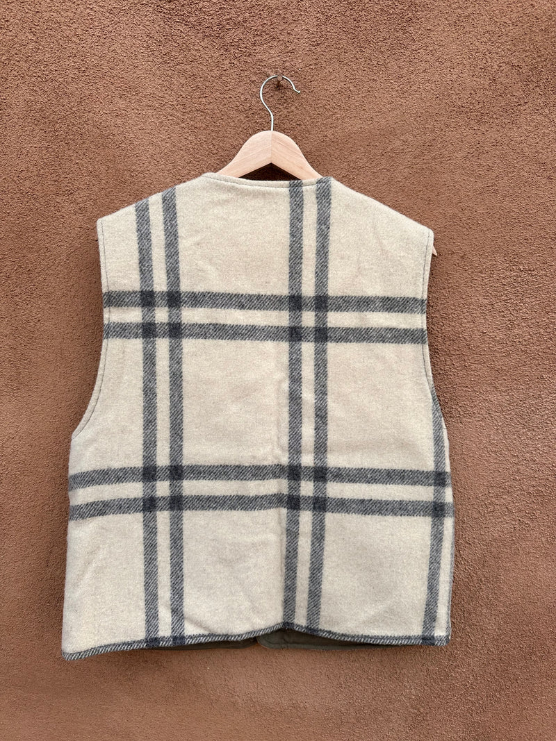 Gray and Cream Woolrich Wool Blend Vest