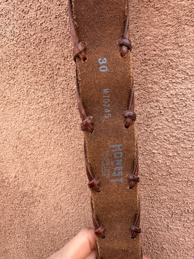 Woven Leather BrownBelt by Honest, 30