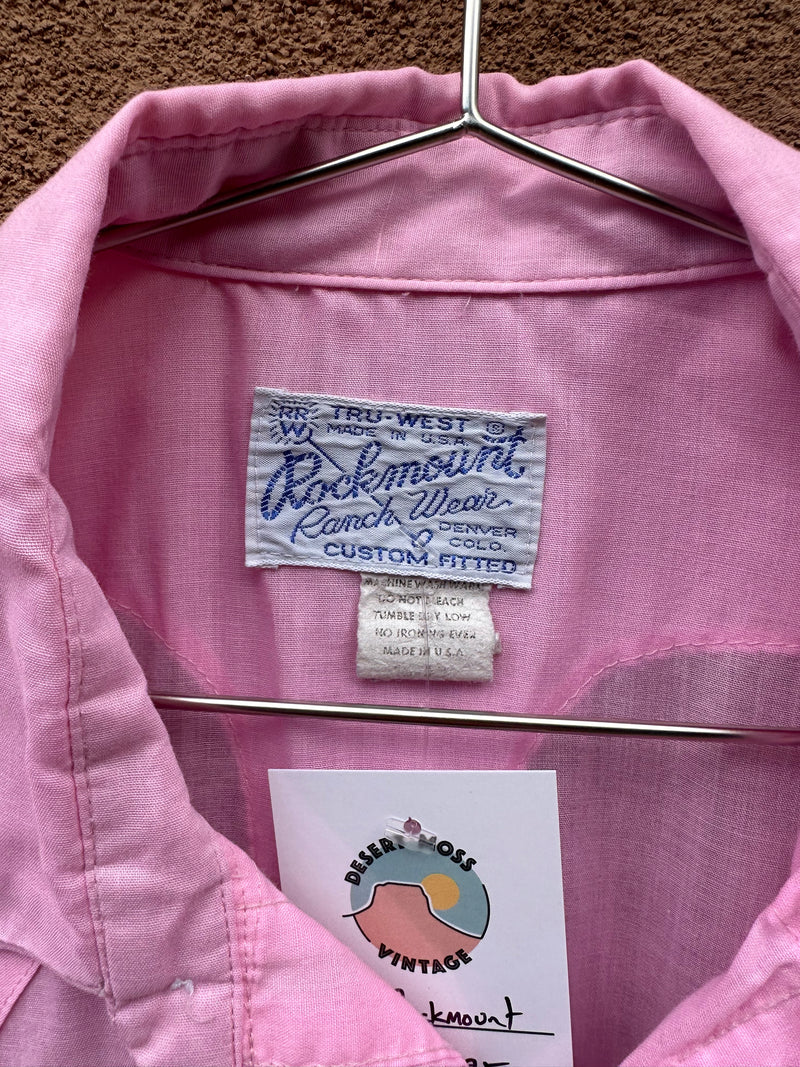Pink Rockmount Ranch Wear Pearl Snap Shirt