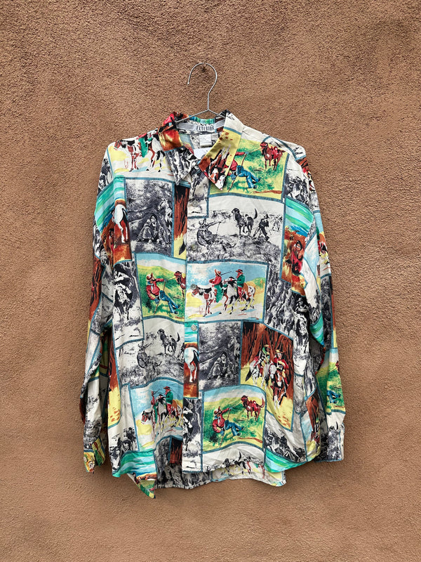 Men's Western Style Silk Shirt by Exterior