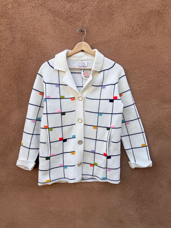 1960's Lilly of California Windowpane Cardigan