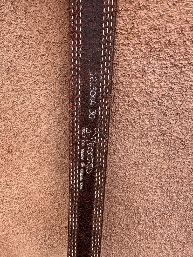 Brown Nocona Belt with Contrast Stitching, 30