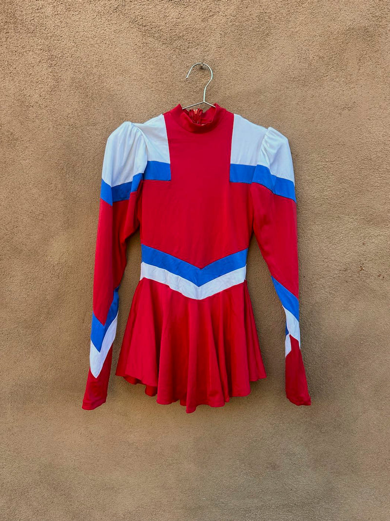 Cheerleader/Ice Dancer Outfit, Red-White, as is