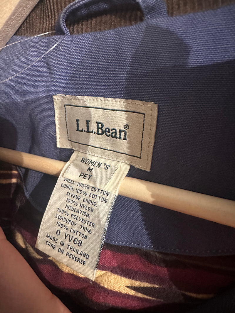Periwinkle L.L. Bean Cotton Canvas Duster, Blanket Lined