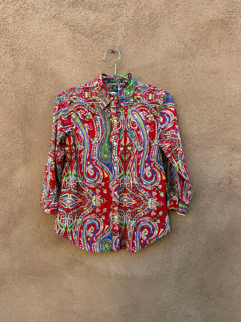 Red Paisley Lauren Ralph Lauren Blouse