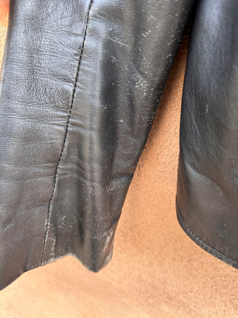 Ganni Lambs Leather Biker Jacket - xs