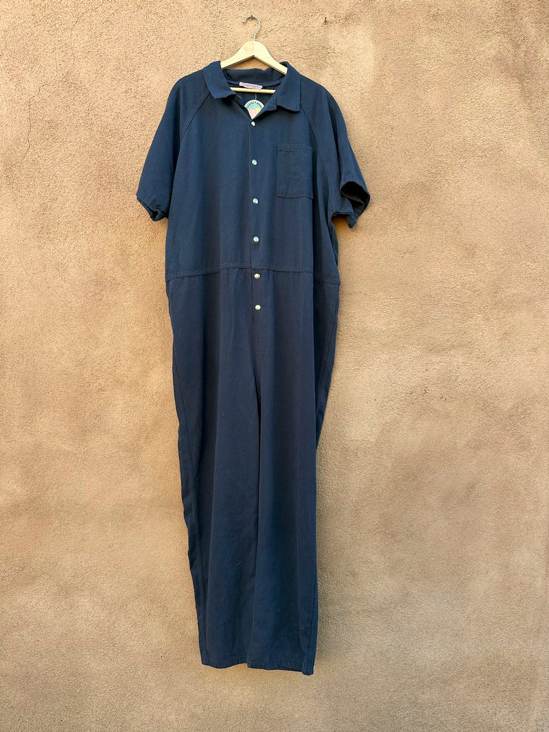 Navy Blue XL Cotton Poly Blend Coveralls