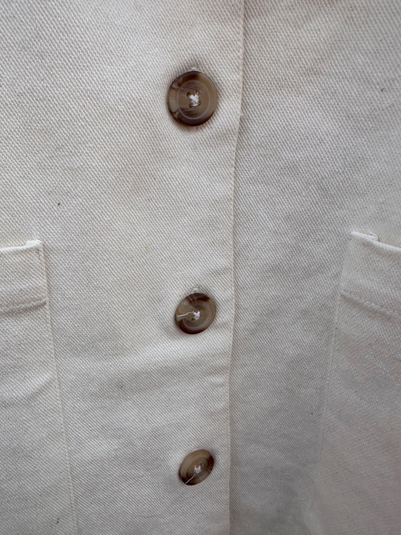 Ali Golden Cropped Cream Jacket