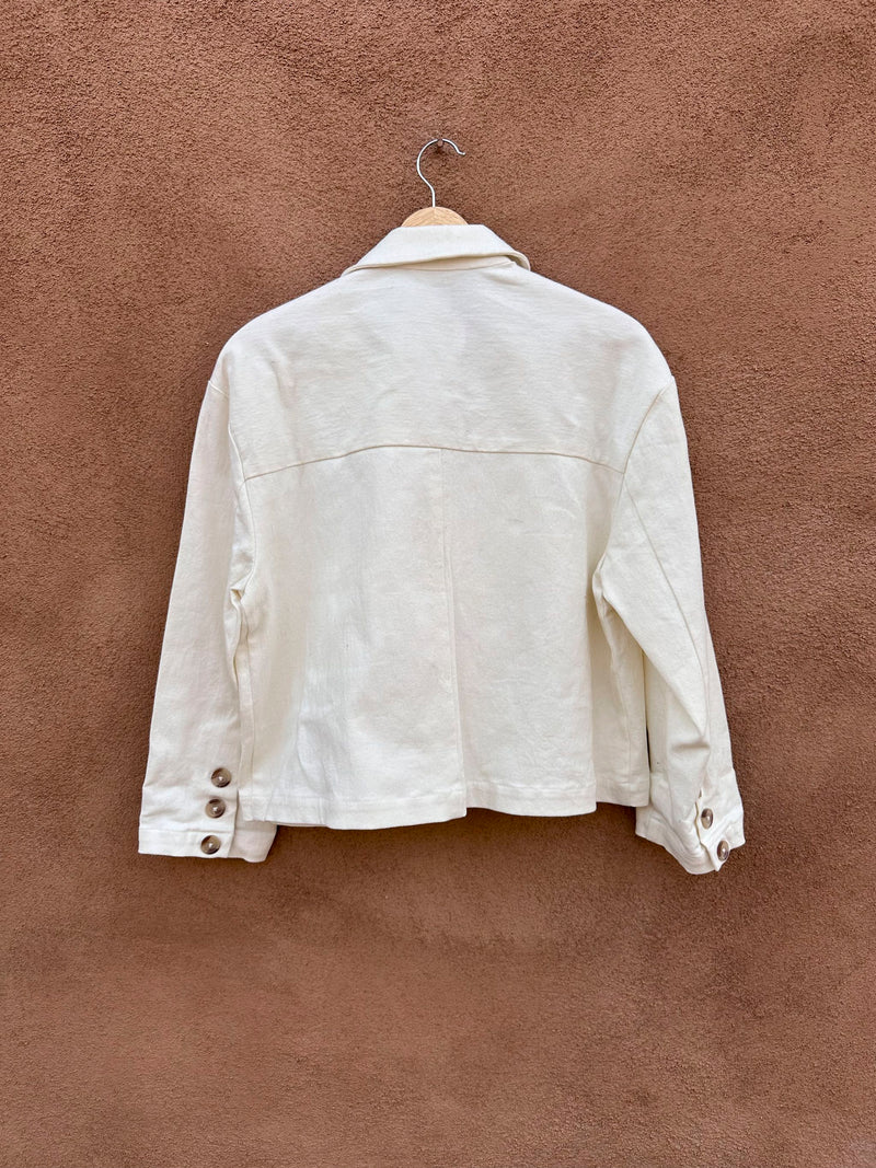 Ali Golden Cropped Cream Jacket