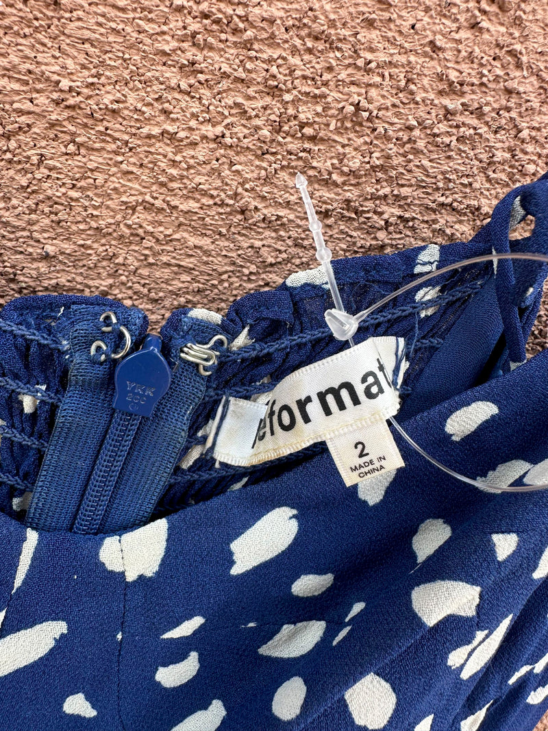Blue & White Reformation Strap Dress, 2