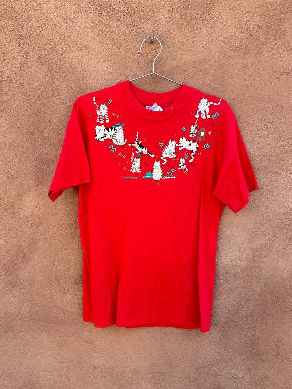 Cowboy/girl Cat Red T-shirt