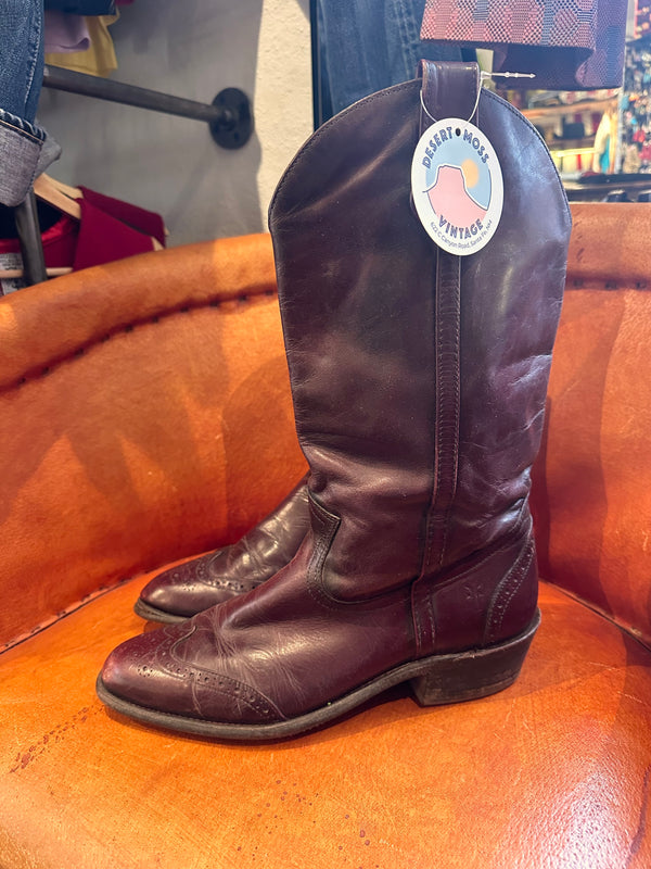 Rare 80's Frye Cordovan Wingtip Boots  - 10.5D