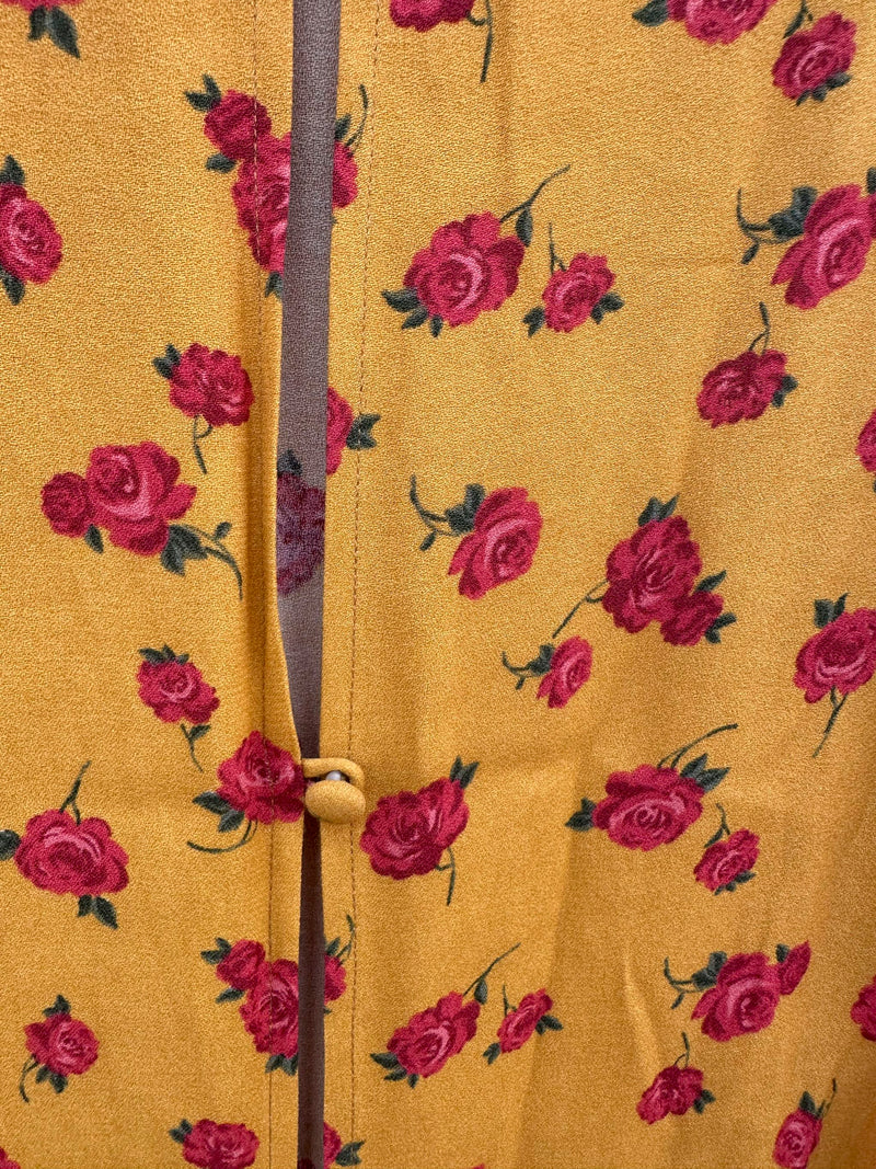 Reformation Mustard Dress with Roses