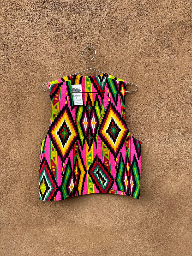 Southwest Style Multicolor & Pink Vest