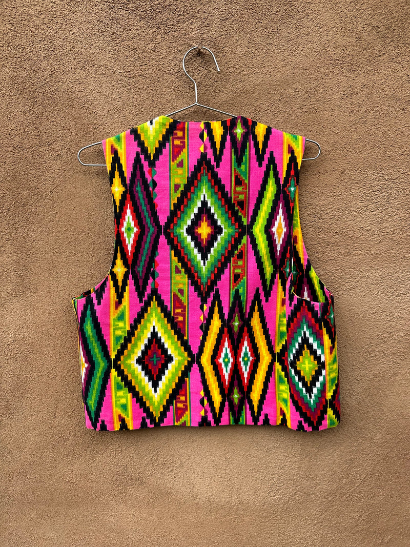 Southwest Style Multicolor & Pink Vest