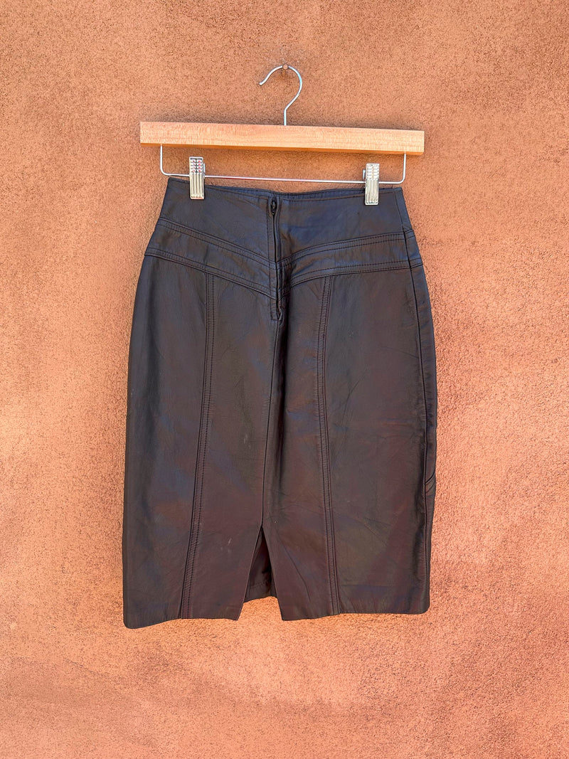 Black Leather Skirt, Size 5/6