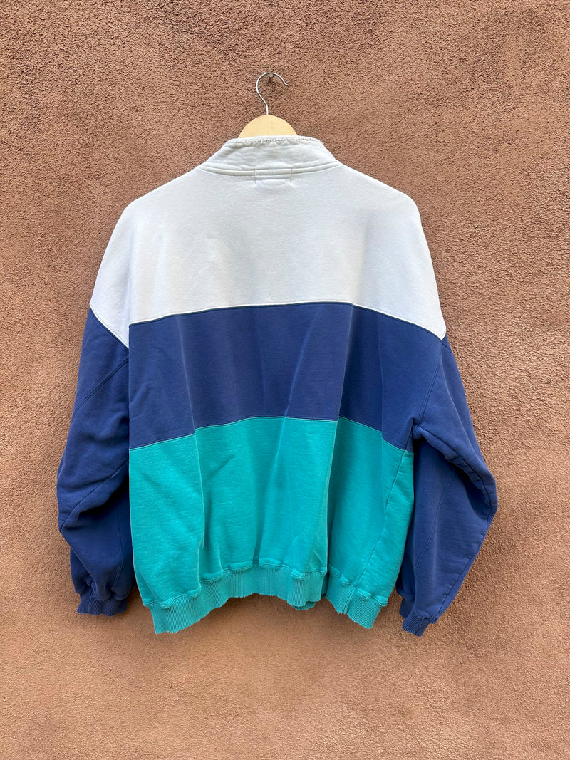 1980's Eddie Bauer Colorblock Sweatshirt with Pocket - as is