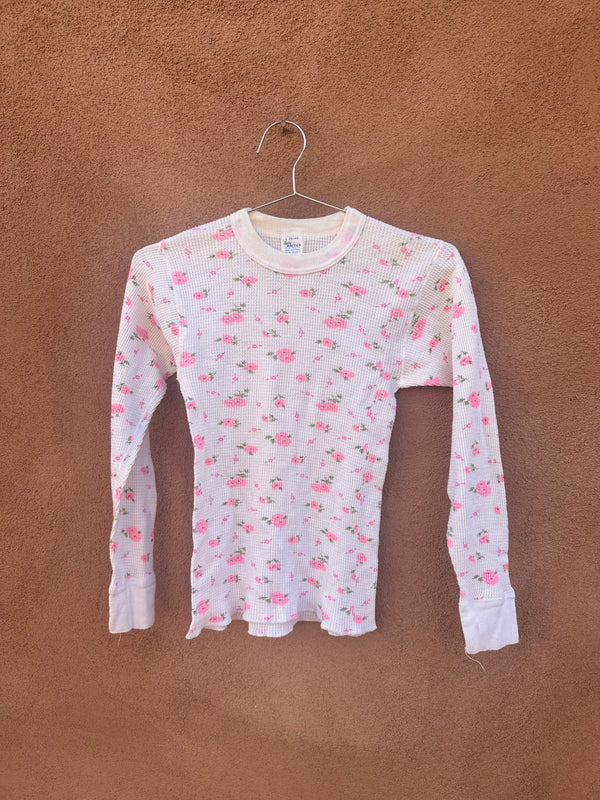 60's Waffle Knit Floral Thermal - Lady Arctex