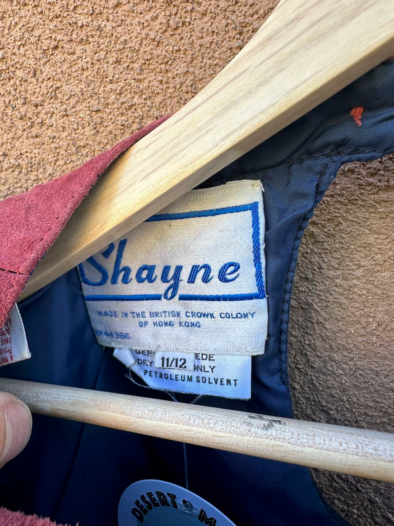 1970's Suede Tunic by Shayne, British Crown Colony of Hong Kong